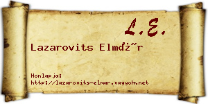 Lazarovits Elmár névjegykártya